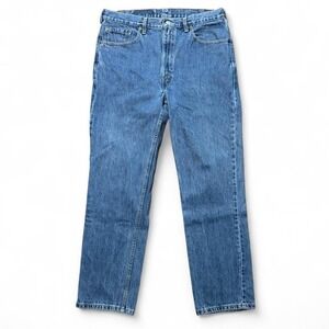 Vintage 90s Blue Wash Levi's 516 Straight Leg Denim Jeans 38x32